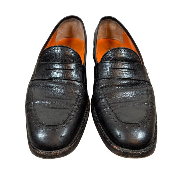 Martin Dingman Black Slip On Leather Loafer Dress Shoes - Picture 3 of 9